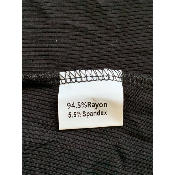 Juniors Slim Fit Black Cropped T-Shirt With Rhinestone Fringe Size Small - Picture 9 of 10